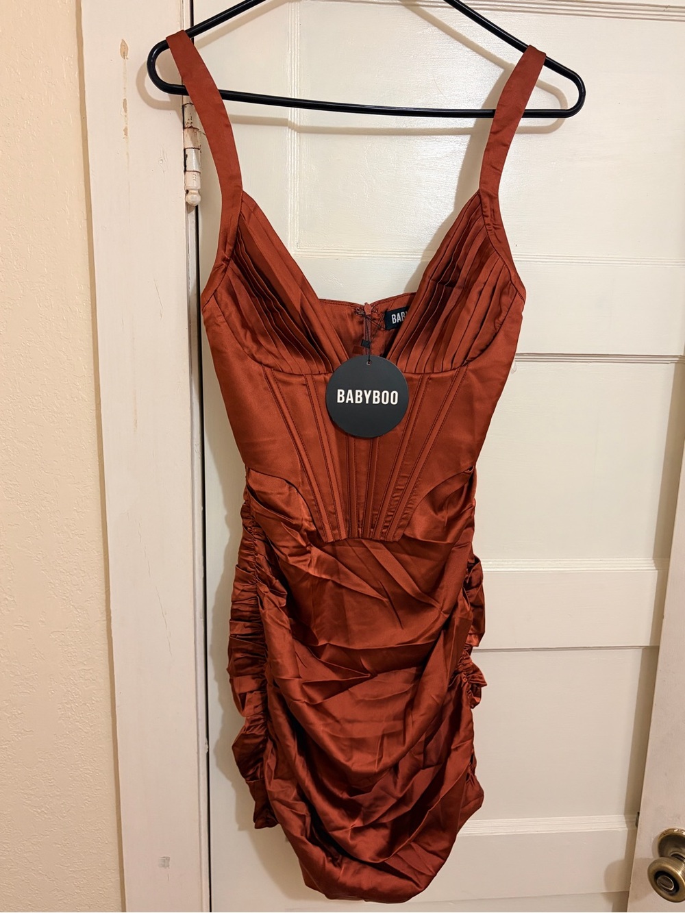 Babyboo Izabella Mini Dress Rust Size Small NWT